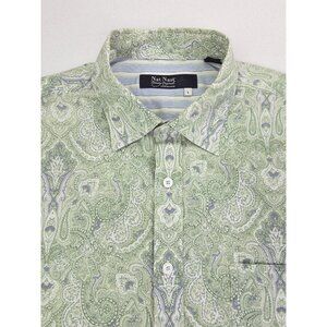 Nat Nast Luxury Originals Size Large Mens Green Paisley Logo Tag Cotton Shirt